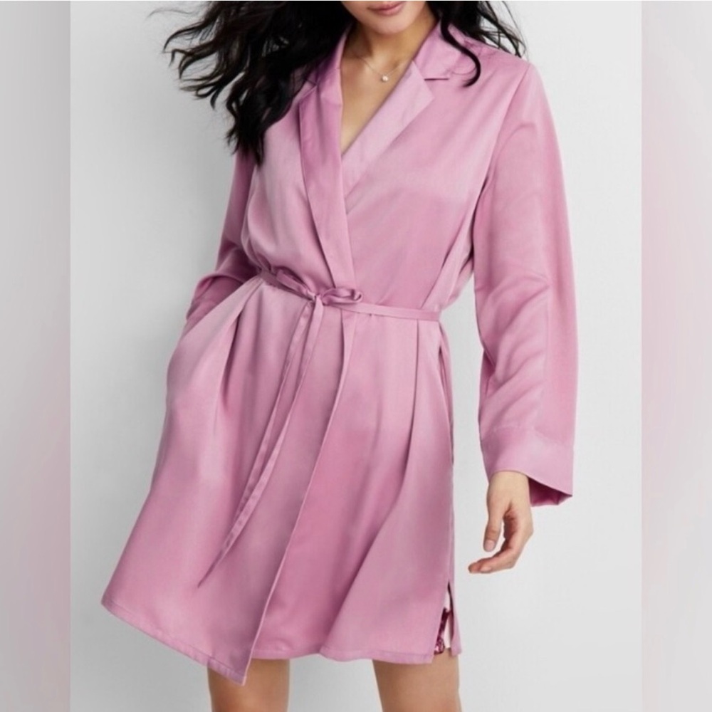 State of Day Silky Satin Robe Mauve Orchid | Size M | Pockets GRS